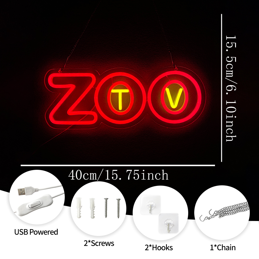 Zoo Tv Neon Sign, Led Letter I - Zoo Party Games recension och pris