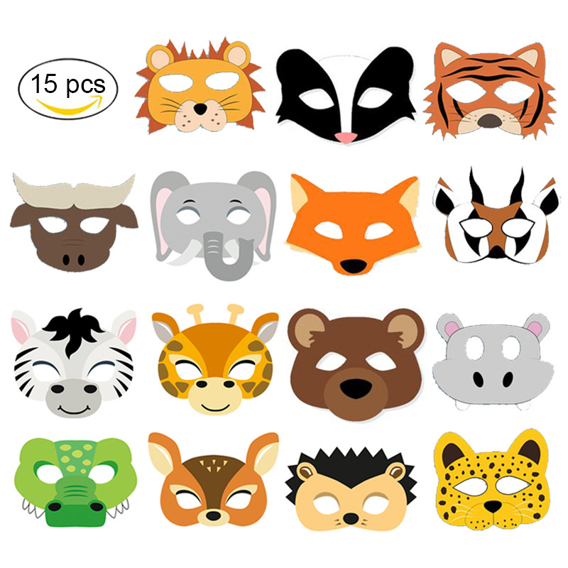 15pcs/set Animal Masks Jungle  - Zoo Party Games recension och pris