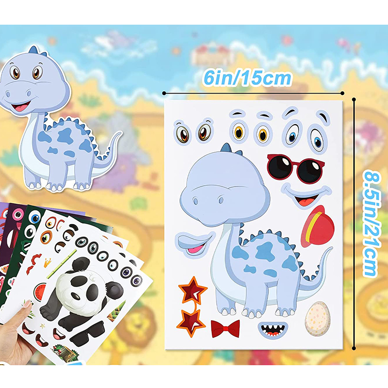 12/24 Sheets Make a Face Stick - Zoo Party Games recension och pris