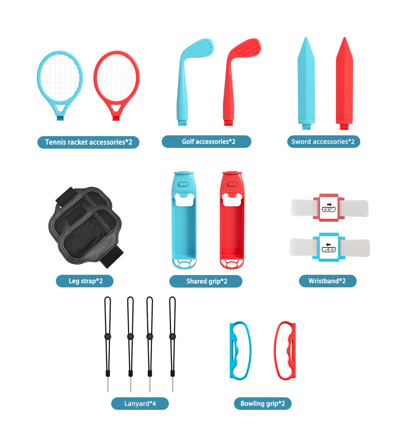 18 in 1 Accessories Kit for Sw - Party Games Switch 1 recension och pris