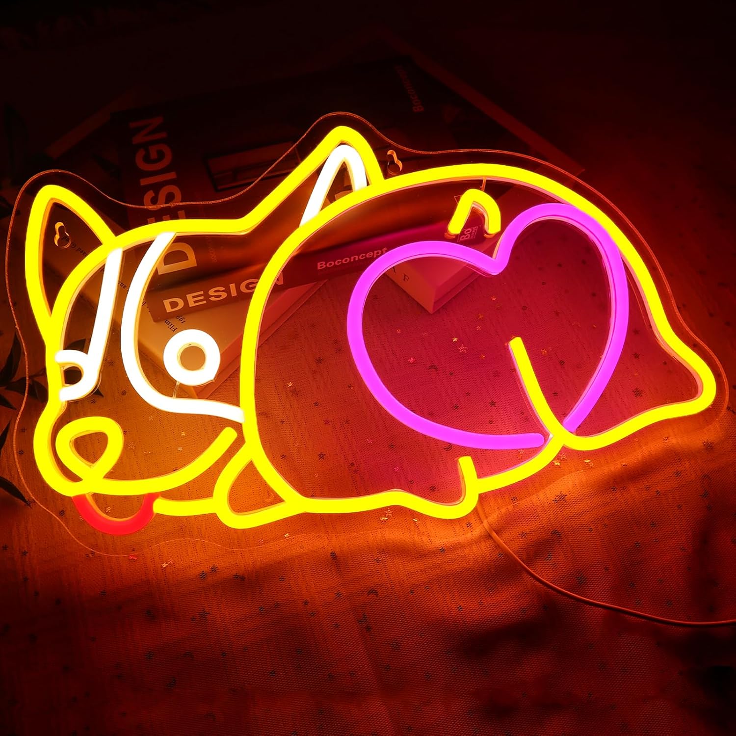 Corgie Dog Neon Sign USB Power - Zoo Party Games recension och pris